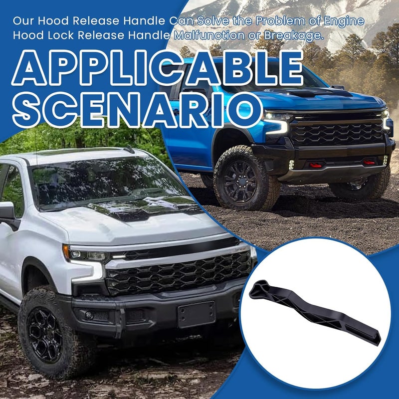 Ciuouient 84129825 Black Hood Latch Release Handle Compatible with Chev-rolet 2019 2020 2021 2022 2023 Silverado 1500 and 2022 Silverado 1500 LTD - Image 3